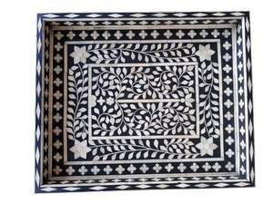 BANDEJA DE SERVICIO PREMIUM FLORALDESNG BONE INDEY para el hogar, hotel y restaurante, decoración elegante para mesa de comedor - Product Image 2