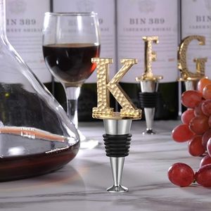 Bouchon de bouteille de vin Prosecco lettre K or Accessoire anti-fuite réutilisable avec cadeau standard Keep-Fresh pour les amateurs de vin - Product Image 2