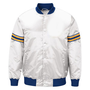 Veste de baseball en laine et soie Letterman de haute qualité vintage avec logo personnalisé pour hommes Veste d'hiver en tissu satiné avec support pour hommes - Product Image 2
