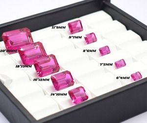 Lab Pink Opal 14X12 mm 20X15 mm Octagon Cut Faceted Gemstone Rose Color Quartz <b>Jewelry</b> Making Created Loose - Product Image 6