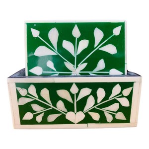 Juego de soportes de luz de té con incrustaciones de hueso al por mayor, posavasos de té hechos a mano, posavasos antideslizantes con incrustaciones de hueso, diseño único, posavasos usados y de hueso - Product Image 5