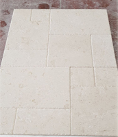 Dalles de pavé en travertin clair, finition polie, 25x25cm, échantillon, durables, modernes, faciles à poser, pour allées et sols de jardin, fabriquées en Turquie