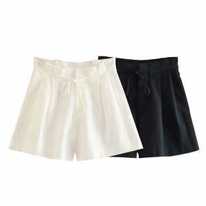 Femmes 2023 Summer New Chic Fashion Two Color Blend Casual Shorts Vintage High Waist Female Skorts For Men - Product Image 1