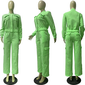 Conjunto de 2 Piezas para Mujer, Sudadera con Capucha de Felpa y Pantalones con Múltiples Bolsillos, Estilo Deportivo Casual, Traje Largo de Invierno, Personalizable, con Cremallera, a la Moda - Product Image 3