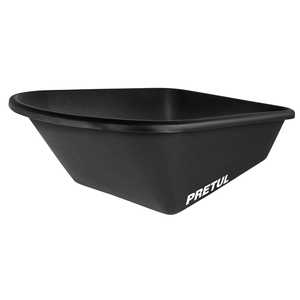 Bac de brouette en plastique Pretul CO-50P pour chariot élévateur TP-5N, conteneur de transport manuel durable, coque en plastique moulé noir, lourd - Product Image 1