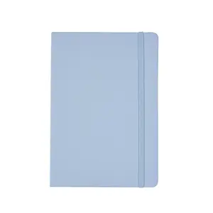 Pemasok Tiongkok mencetak kustom jurnal desain Anda ukuran A5 halaman garis Notebook kulit biru