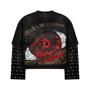 Sweat-shirt unisexe en coton surdimensionné à col rond et épaules tombantes, à blocs de couleur, lourd, personnalisable OEM, très vendu pour femme - Product Image 2