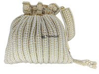 Pochette en perles blanches, fabrication artisanale, qualité supérieure, durable, pour événements de luxe, accessoires de mariage, sac à main élégant par Tradebyd
