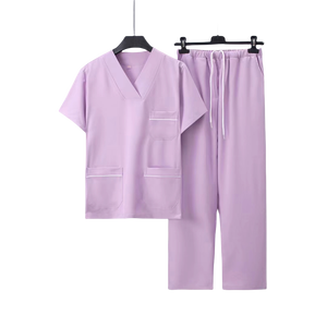 Custom Logo Scrub Pants with Pockets V-neck Scrub Top for Hospital Medical <b>Doctor</b> Uniform Scrubs Canvas Fabric for Men Women <b>Set</b> - Product Image 6