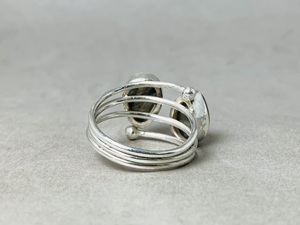 เครื่องประดับอัญมณีลาบราดอไรต์ธรรมชาติสีฟ้าแหวนพลอยทำมือทำด้วยมือเงิน925 - Product Image 4