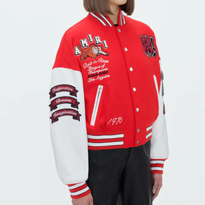 2024 nouveau Design personnalisé Chenille broderie patchs goutte épaule université vestes unisexe haute rue hiver Vintage Baseball - Product Image 4