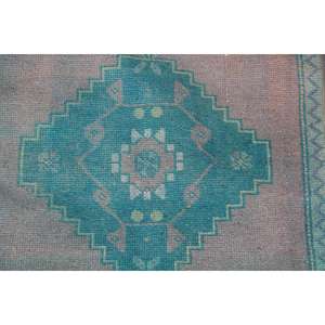 Tapis vintage 1,6 x 3,7 pieds, petit tapis turc, tapis camouflage bleu gris - Product Image 5