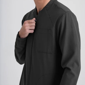 Veste médicale de gommage unisexe en tissu extensible doux et respirant avec poches pratiques pour les professionnels de la santé - Product Image 3