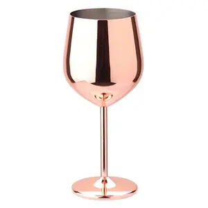 Bicchieri da vino in rame Martini oro rosa calice in oro rosa all'ingrosso bicchiere da vino in metallo da Cocktail francese grande per Bar e feste