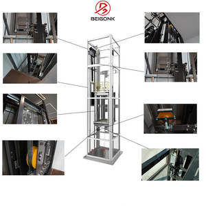 Elevador Mitsubishi personalizado para 2-4 pisos Máquina hidráulica de tracción sin engranajes para pasajeros Puerta de vidrio automática para pequeños - Product Image 5