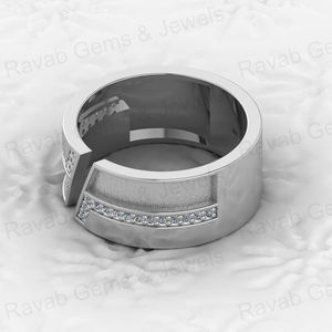 Bague ajustable en argent 925 et or 18 carats, large de 10 mm, avec grappe de diamants CZ, pour création de bijoux DIY, souvenir de lait maternel ou cendres commémoratives - Product Image 5