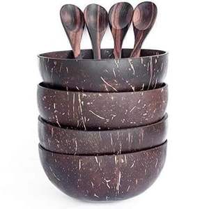 Bol en noix de coco léger, multi-usages, durable, en coquille naturelle, pour la maison et les restaurants, vendu en gros à prix avantageux, emballé en cartons - Product Image 1