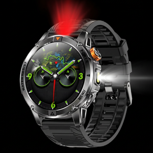 Montre connectée pour homme AK93, écran HD de 1,53 pouce, étanche IP67, moniteur de fréquence cardiaque, appel Bluetooth, lampe de poche, montre de sport - Product Image 1