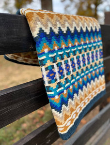 Western Show Horse Saddle Blanket Diseño de Nueva Zelanda Manta de sillín de lana hecha a mano Top Wool Saddle Pad Size - Product Image 3