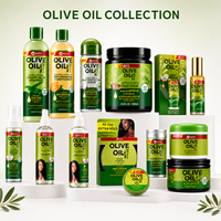 Produits coiffants à l'huile d'olive naturelle, système complet de soins capillaires pour cheveux bouclés, crépus et texturés, collection professionnelle