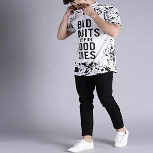Wholesale With Your Own Logo 2025 Men <b>Half</b> <b>Sleeves</b> TV Snow White and Black Printing Tee Manufacture in Pakistan T-<b>Shirts</b> - Product Image 5