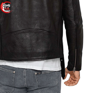 Veste de style urbain en similicuir personnalisable pour hommes avec col montant en toile durable OEM coutures décolorées-pour l'hiver - Product Image 6