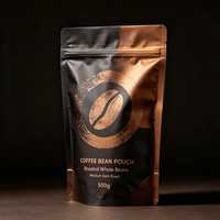 Sachet de café en gros à soufflet, refermable avec bande déchirable, pour grains entiers torréfaction moyenne-sombre, logo personnalisé