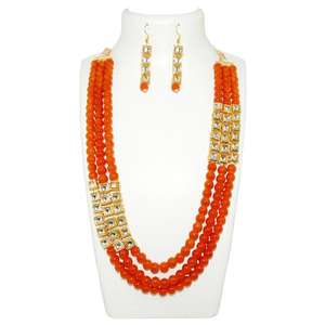 Vivant Reversible Necklace Set 2800305 Meenakari Beads Kundan Charms Joyería de moda - Product Image 1