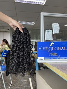 Grande vente 5% birman bouclés Double trame Extensions de cheveux 100% cheveux bruts non traités en gros Top qualité Vietnam prix usine - Product Image 3