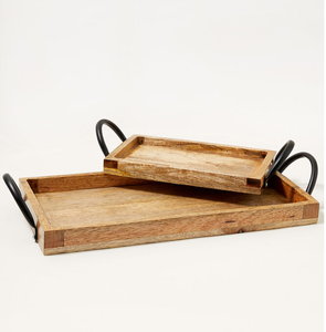 Plateau de service rectangulaire en bois Prix le plus bas Maison et jardin Plateau de service en bois de luxe de Noël - Product Image 4