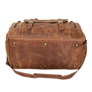 Bolsa de gimnasio de cuero de piel de vaca auténtica para hombre, bolsa de viaje deportiva de gran capacidad, estilo lujoso para uso familiar y en el gimnasio - Product Image 3