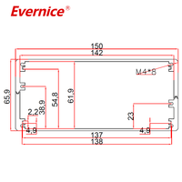 Boîtier en aluminium anodisé 150*66mm Boîtier d'instruments électroniques Boîte de jonction Boîtier PCB