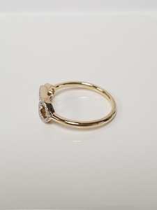 Anillo de clip de papel antiguo, anillo de diamante cultivado en laboratorio de corte redondo delicado, anillo de compromiso de oro Chapado en dos tonos para mujer, regalo de joyería - Product Image 3