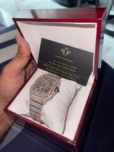 VVS Moissanite or blanc diamant rond brillant pour hommes Gifting Hip Hop Collection montre suisse - Product Image 3