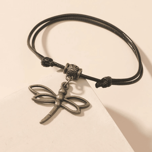 Tobillera de Aleación Chapada en Oro de 18K Inspirada en Libélulas y Flores, con Diamantes de Imitación y Circonitas, Ideal para Regalo - Product Image 1