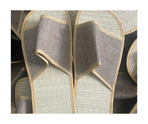 Vietnam usine à la main jonc de mer tissage pantoufles écologique jacinthe d'eau pantoufles pour Spa hôtel Resort maison approvisionnement - Product Image 3