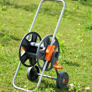 Carro de manguera manual con carrete, color negro/naranja, material PP/POM/aluminio, modelo MD 610, fabricado en Estambul - Product Image 1