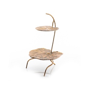 Ensemble de 2 serveuses à chocolats en fer avec couvercle en verre support à dessert de différentes tailles de la plus haute qualité pour la maison et l'hôtel - Product Image 3