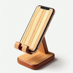 Support de téléphone en bois fabriqué par des artisans d'élégance durable - Product Image 4