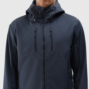 Chaqueta ligera Softshell Utility para hombre, último estilo de invierno con cierre de cremallera con capucha, etiqueta privada personalizable - Product Image 3