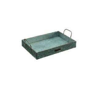 Classic Galvanized Serving <b>Tray</b> With <b>Wood</b> Handle Farmhouse Vintage Decor Party Ware Metal Food and Snacks Serving <b>Trays</b> - Product Image 6