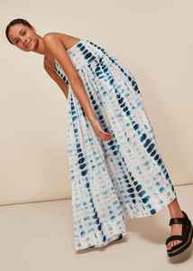 เดรสแม็กซี่โบฮีเมียนลำลองสำหรับผู้หญิงใส่ในฤดูร้อนเดรสยาวผูกเชือกพิมพ์ลายดอกไม้ฟรีไซส์สำหรับผู้หญิงเดรสยาวริมชายหาดผ้าทอยาวตามธรรมชาติ - Product Image 2