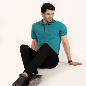 Camisa de Manga Corta para Hombre PK Fabric, Tejida, 100% Algodón, Transpirable, Cómoda, Suave, Textura Lisa, Informal, para Uso Diario - Product Image 3