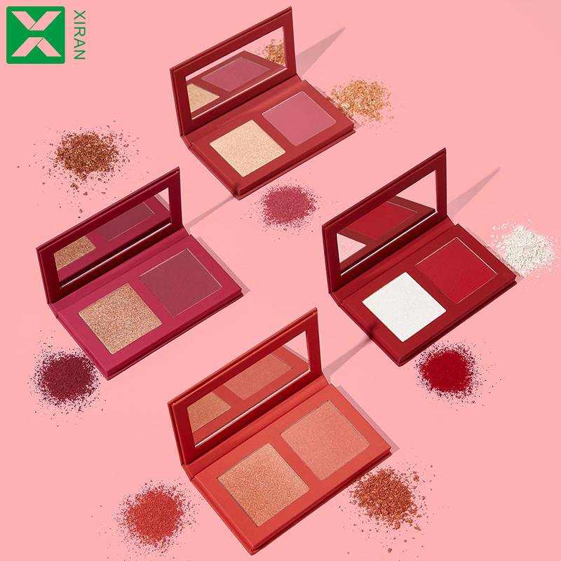 Facial Makeup Powder Palette, Private Label, Cruelty, Matte, Shimmer, Blush, Highlighter, 2 в 1