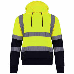 Gran oferta de fábrica, sudaderas con capucha de trabajo de seguridad reflectantes de poliéster 100% personalizadas, ropa de trabajo de carretera de alta visibilidad, teñido liso de invierno para hombres - Product Image 6