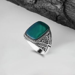 Anillo Azuris turco de plata de ley 925 para hombre, estilo otomano, joyería de moda, piedra natural, color negro, hecho a mano VALKH1344 - Product Image 3