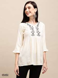 Conjunto de Túnica Corta de Tela de Rayón de Alta Calidad a Precio Accesible, Último Diseño, Estilo de Diseñador, Venta Rápida al por Mayor - Product Image 5