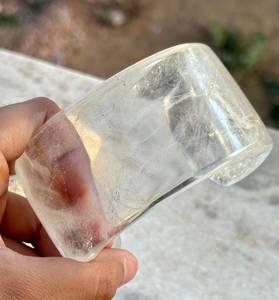 Bracelet manchette en quartz cristal naturel manchette en pierres précieuses bijoux en quartz cristal sculpté à la main manchette en cristal clair - Product Image 4