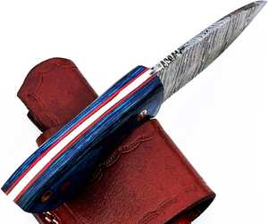 Couteau de chasse et de camping de haute qualité, magnifique, fait à la main, en acier Damas, lame fixe forgée, OEM, haute durabilité, personnalisable - Product Image 5
