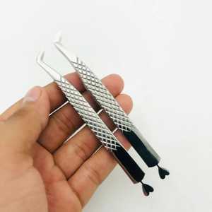 Custom Logo <b>Tweezers</b> Volume Fiber Tip Private Label Stainless Steel <b>Tweezer</b> Eyelash Extension <b>Tweezers</b> - Product Image 1